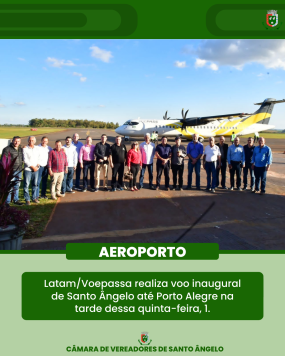 Imagem Destaque Realizado, na tarde desta quinta-feira o voo inaugural que liga Santo Ângelo a Porto Alegre pela Latam/Voepass