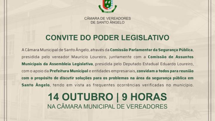 Poder Legislativo convida para reuni&atilde;o da Comiss&atilde;o Parlamentar da Seguran&ccedil;a P&uacute;blica