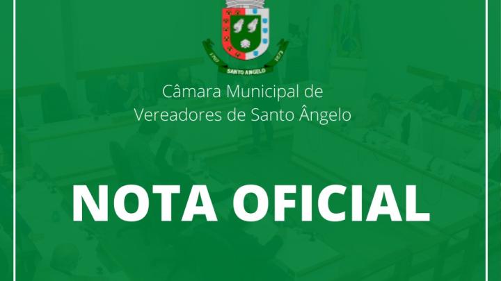       NOTA OFICIAL DO PODER LEGISLATIVO DE SANTO &Acirc;NGELO